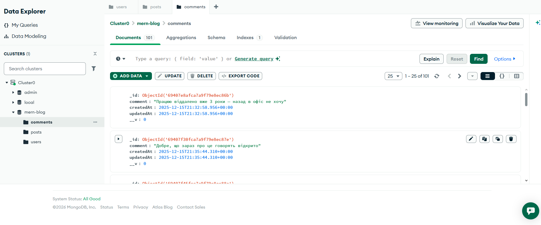 Post collection view